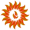 Illustration de flammes en forme de Soleil